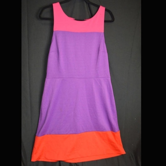Elle NWT Women’s Purple Colorblock Career Dress – Size 12 - Picture 2 of 5